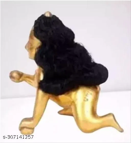 Fabric Hair Wig for Laddu Gopal (Black)