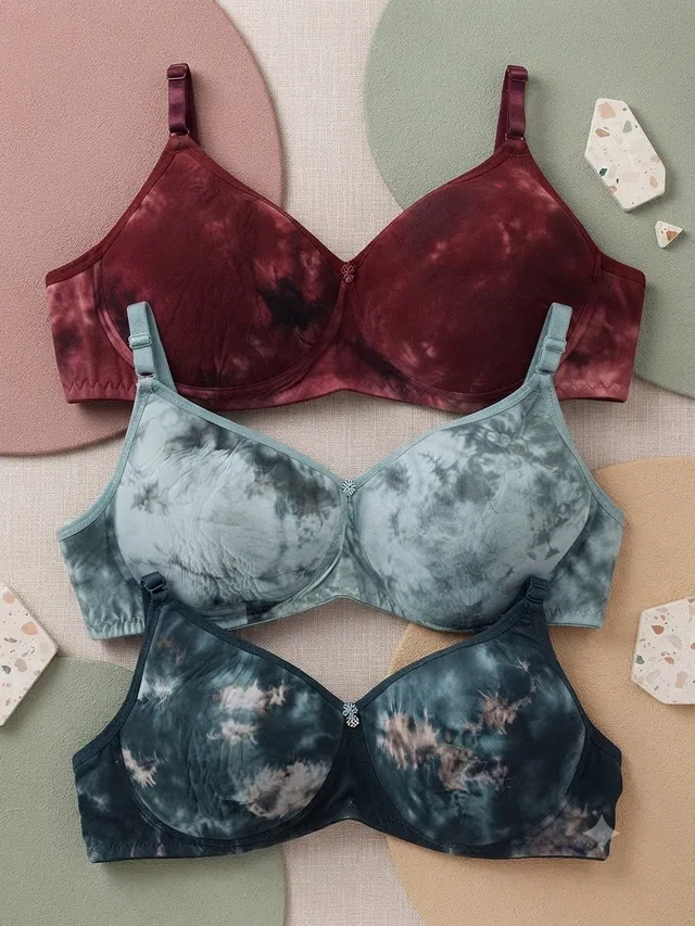 Floral Padded Everyday Bra for Women, Pack of 2 (Multicolor, 30B)