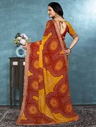 Georgette Bandhini Saree for Women 