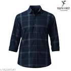 Poly Blend Shirts for Men, Navy Blue 