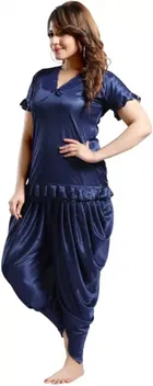 Satin Solid Night Suit for Women 