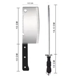 Shopper52 2 Pc Stainless Steel Knife Set With Sharpener Ideal for Vegetable,Meat Cleaver Butcher Chef Chopper For Kitchen 