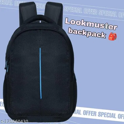 Nylon Backpack for Men & Women, Black