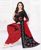 Floral Crepe Punjabi Suit Material for Women 