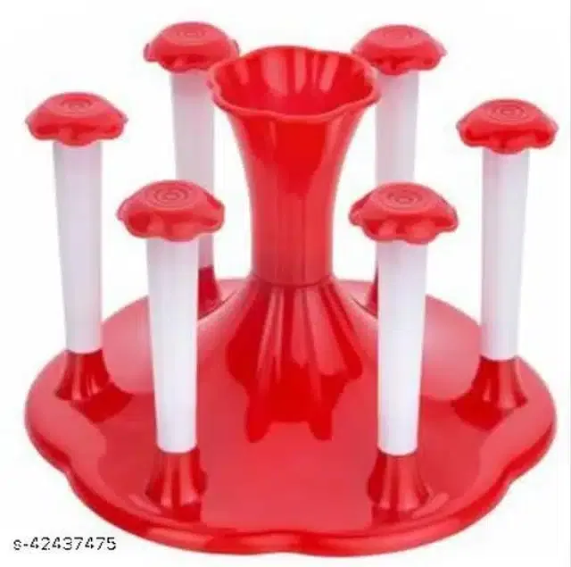Glass and Spoon Holder for Kitchen (Red)