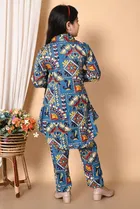 Rayon Printed Kurti with Pant for Girls 