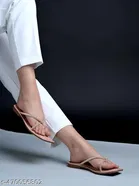 Embellished Synthetic Flat Sandals for Women 