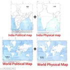 Paper India & World Map (White, Pack of 4)