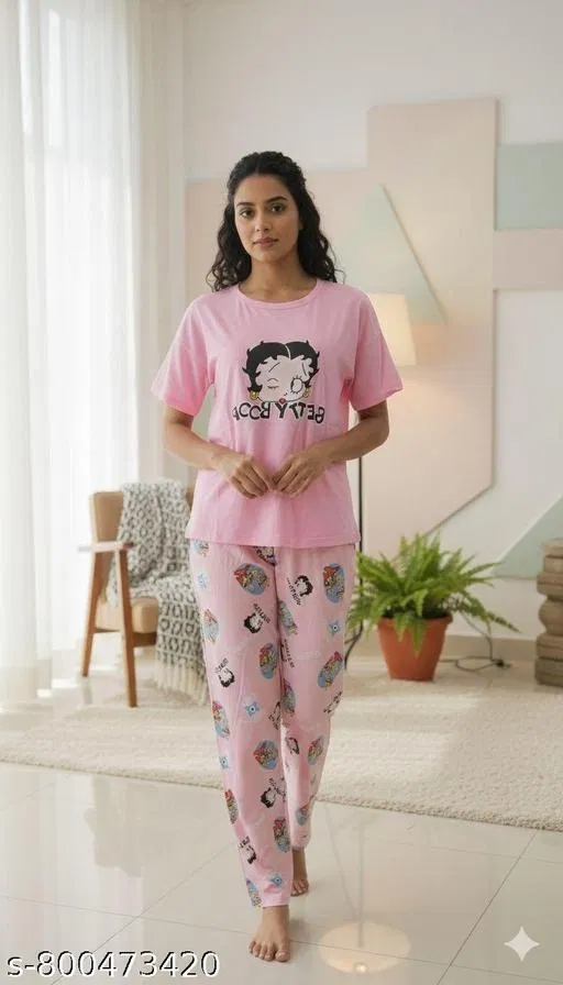 Comfort Nightdress for Women (Pink, L)