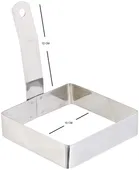 Dynore Stainless Steel Square Egg/Pancake Ring with Handle 10x10x13 cm