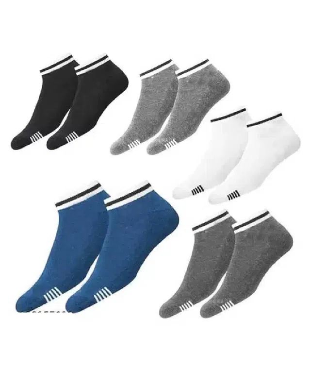 Cotton Blend Socks for Men (Multicolor, Set of 5)