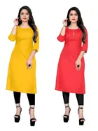 Crepe Solid Kurtis for Women 