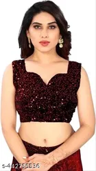 Lycra Sequence Saree for Women 