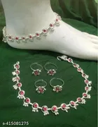 Alloy Anklets with 2 Pairs Toe Rings for Women 