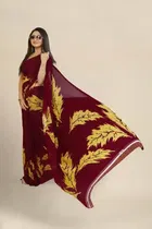 SVB जॉर्जेट साड़ी विद ब्लाउज फॉर विमेंस 