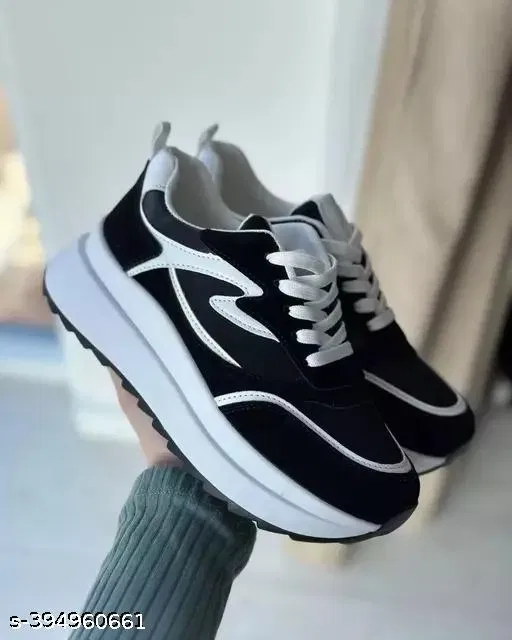Casual Shoes for Women (Black, 6)