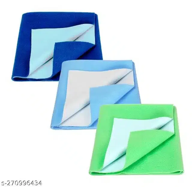 Cotton Mattress Protection Sheet (Multicolor, 28x20 inches) (Pack of 3)