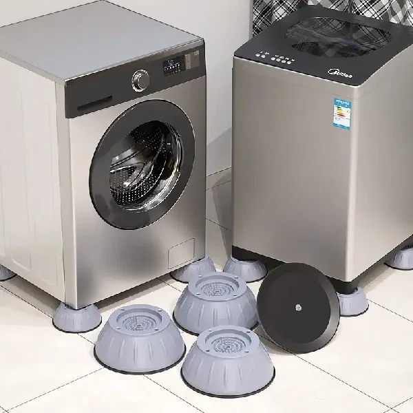 Rubber Anti Vibration Washing Machine Pads (Grey, Pack of 4)