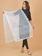 Net Solid Dupatta for Women 
