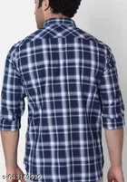 Cotton Blend Checked Shirt for Men, Multicolor 