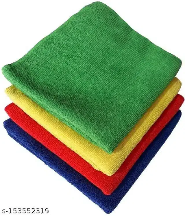 Microfiber Bath Towel (Multicolor, 40x40 cm) (Pack of 4)