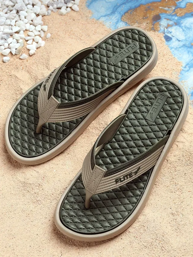 FLITE Casual Slippers for Men (Olive, Olive, 6 UK/India)