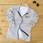 Polyester Jacket for Men (Grey, L)