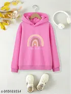 Cotton Blend Sweatshirt for Girls (Pink, 2-3 Years)