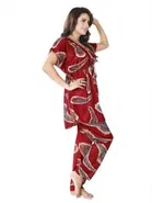 Satin Printed Nightdress for Women 