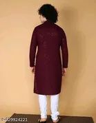 Embellished Applique Mandarin Neck Kurta for Men 