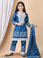 Cotton Rayon Kurta Set for Girls 