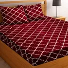 Microfibre Double Geometry Printed Bedsheet 88x90in Red
