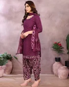 Crepe Floral Punjabi Suit for Women 