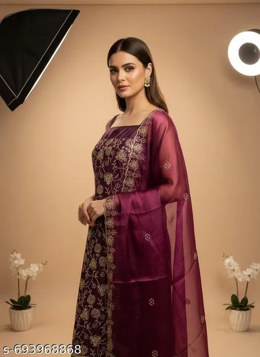 Bandhani Printed Jaipuri Kurti for Women (Purple, Un Stitched)