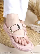 Shoetopia Solid Sandals Peach Size 6