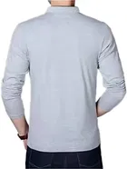 Cotton Blend Mandarin Collar Solid T-Shirt for Men 