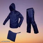 Plastic Raincoat for Men (Navy Blue, Free Size)