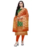Banarasi Silk Printed Kurti with Dupatta for Women 