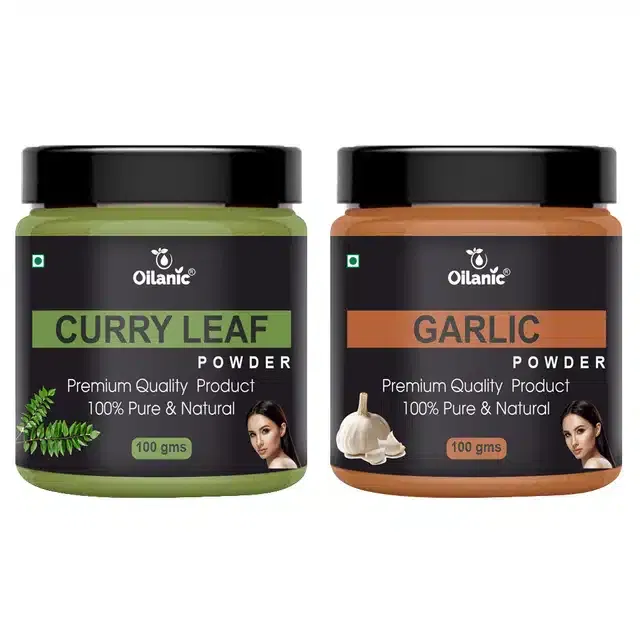 Natural Curry Leaf & Garlic Powder for Skin & Hair (Pack of 2, 100 g)