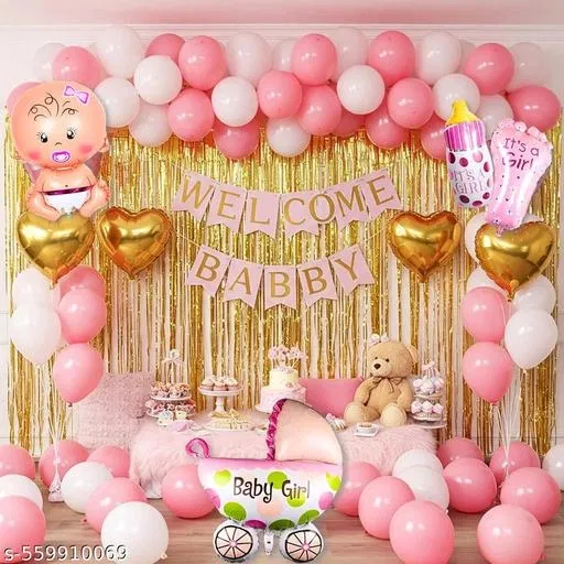 55 Pcs Balloons Decoration Kit, Multicolour, Set of 1