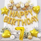 7th Happy Birthday Balloon Decoration Kit ,Golden ,Set Of 1