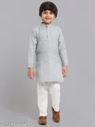 Cotton Blend Kurta with Pyjama for Boys 