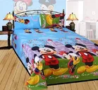 Polycotton Printed Double Bedsheet with Two Pillow Covers 