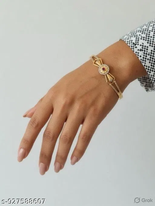 Designer Bracelets for Women (Gold, Free Size)