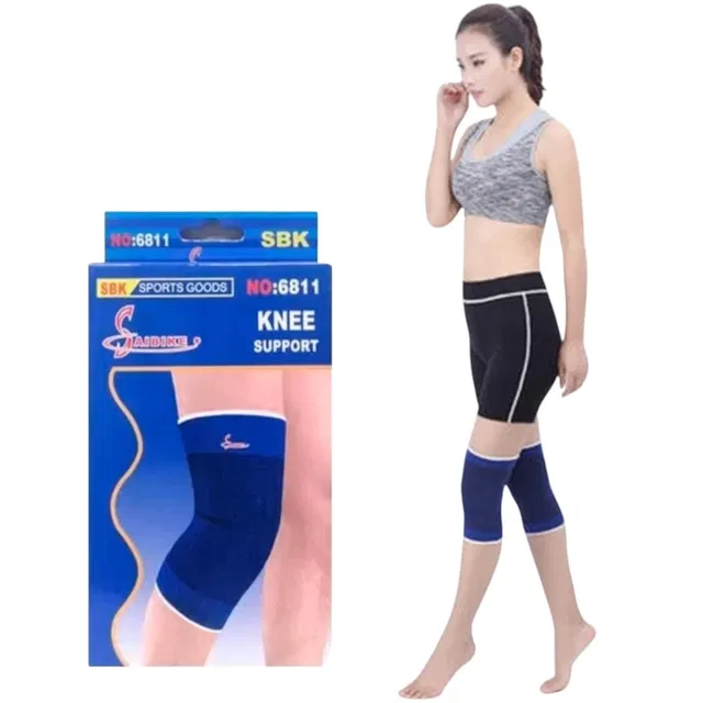 Polyester Solid Knee Sleeves for Women (Blue, Set of 1)