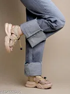 Solid Synthetic Loafers for Women 