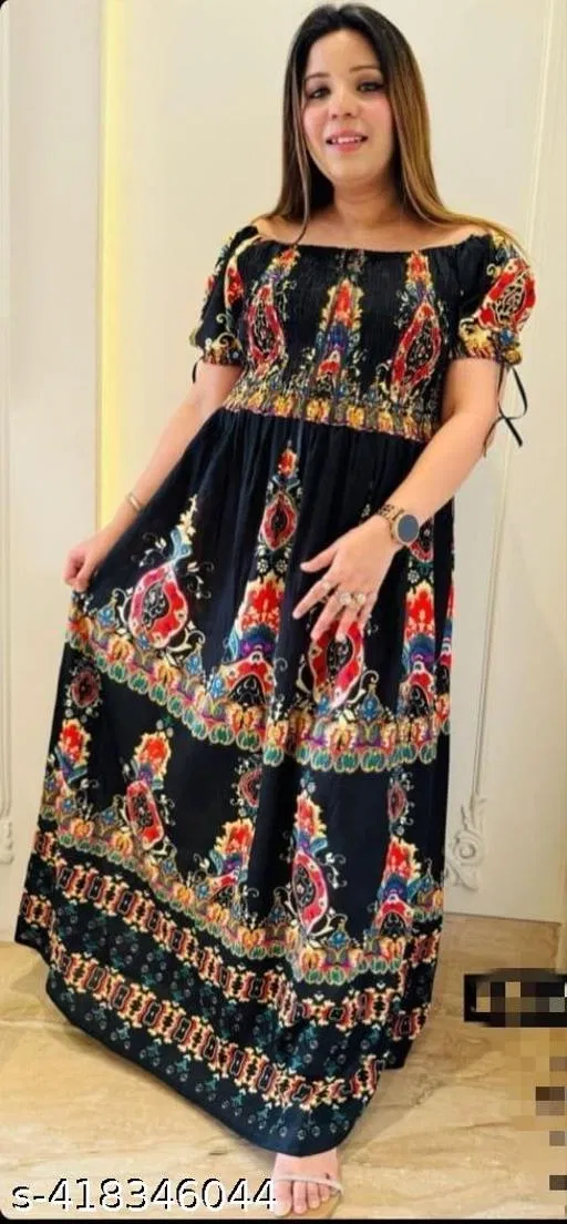 Elegant Gown for Women (Black, XL)