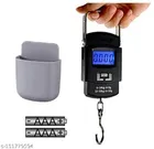 Electronic Portable Fishing Hook Digital Luggage Weighing Scale with Mobile Holder (Black, Set of 2)