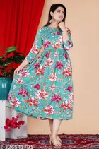Rayon Printed Anarkali Kurti for Women 