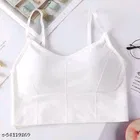 Viscose Spandex Bra for Women, White 